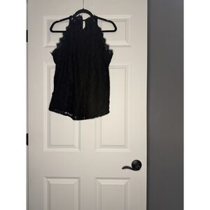 Berryou Lace Halter Neck Whimsigoth Tank Top Large Black Nwt